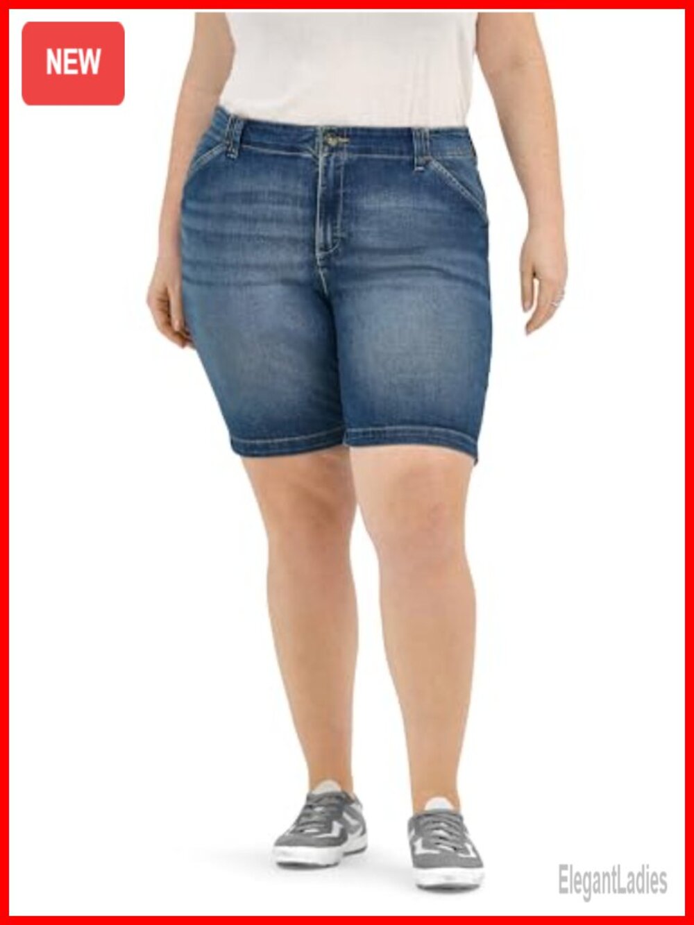 Lee Women's Plus Size Legendary 9" Chino Bermuda Short